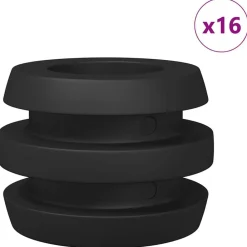 vidaXL Tacos de futbolín 16 pcs Negro 3 x 3 x 2 cm TPE Outlet