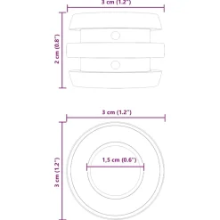 vidaXL Tacos de futbolín 16 pcs Negro 3 x 3 x 2 cm TPE Outlet