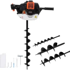 vidaXL Herramientas-Taladro de suelo de barrena naranja