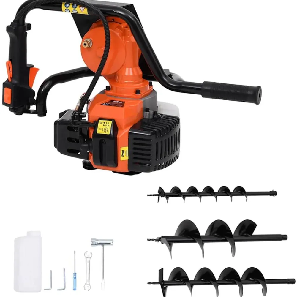 vidaXL Herramientas-Taladro de suelo de barrena naranja