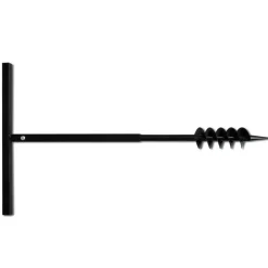 vidaXL Taladro de tierra con mango doble espiral acero negro 80 mm Outlet