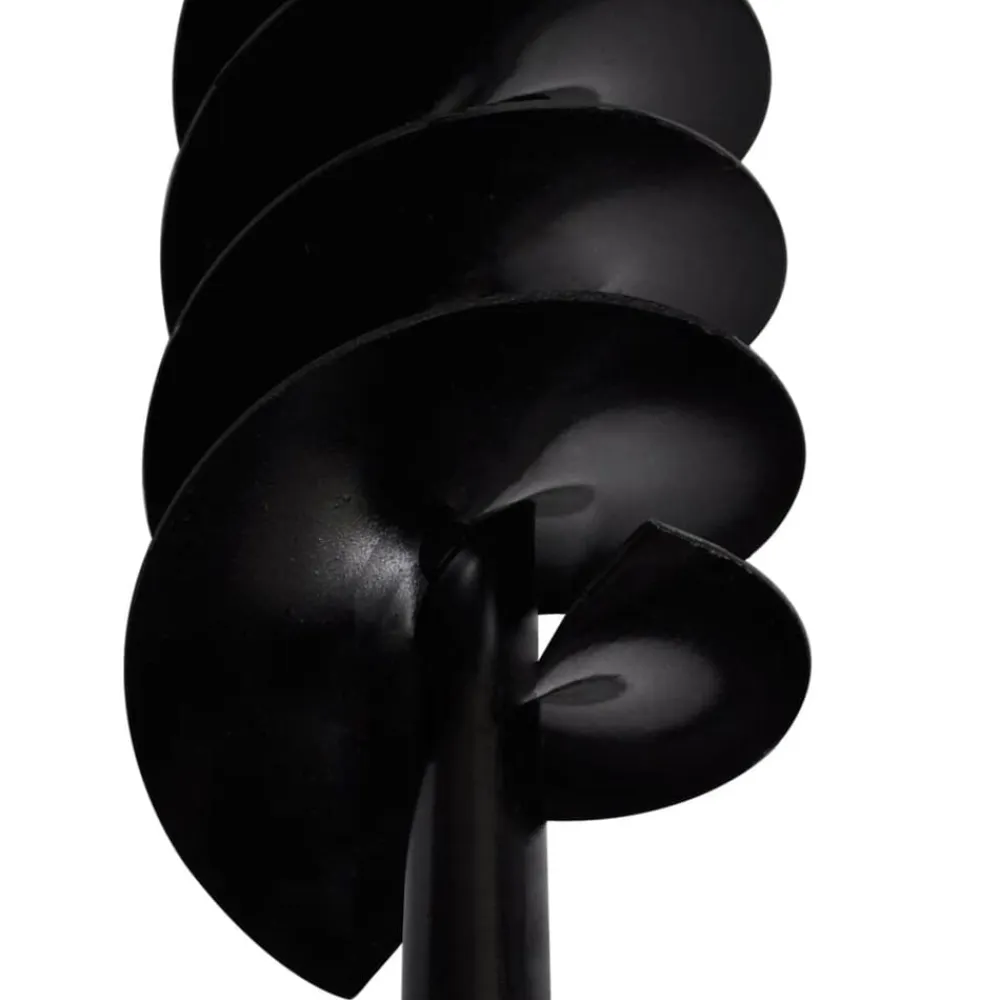 vidaXL Taladro de tierra con mango doble espiral acero negro 80 mm Outlet