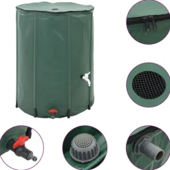 vidaXL Tanque de agua de lluvia plegable 750 L Verde Hot