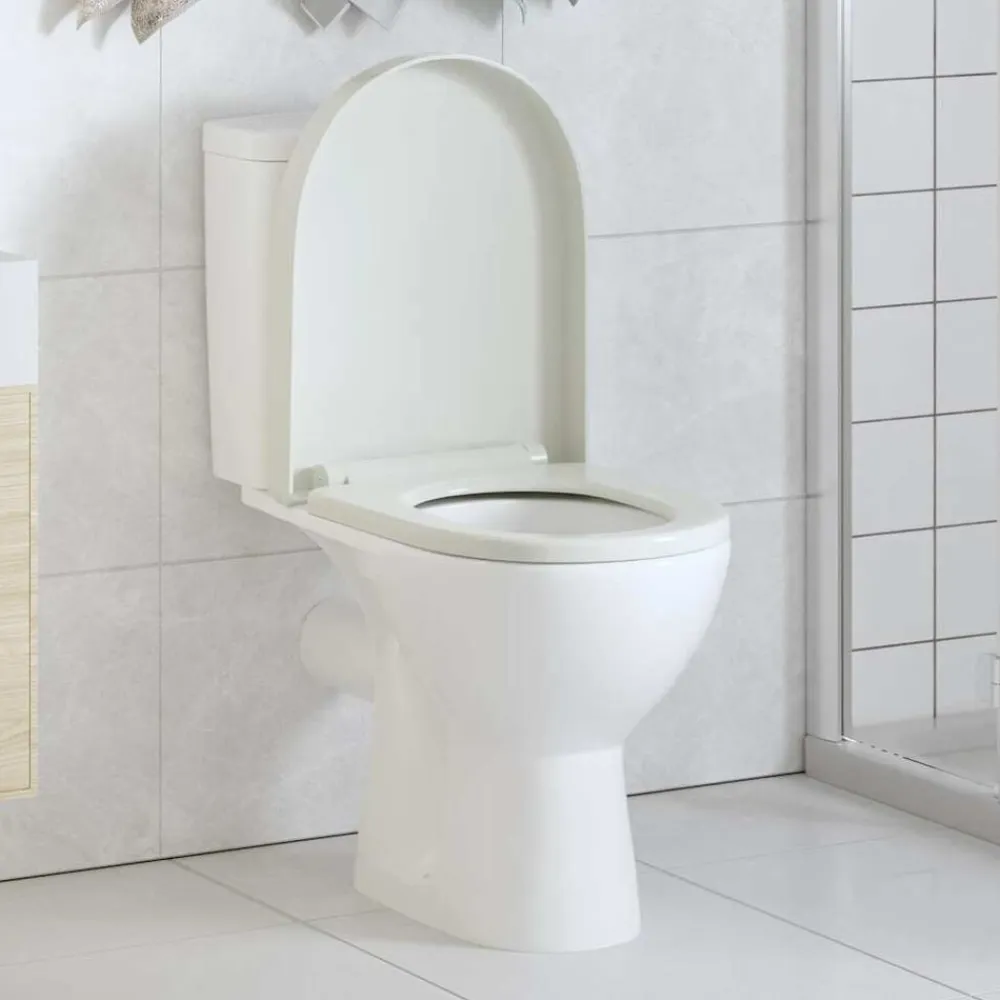 vidaXL Tapa de váter cierre suave y desenganche rápido blanca cuadrado Blanco Sale