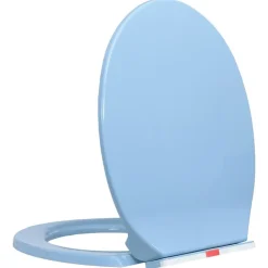 vidaXL Tapa de váter con cierre suave desenganche rápido ovalada Azul Discount