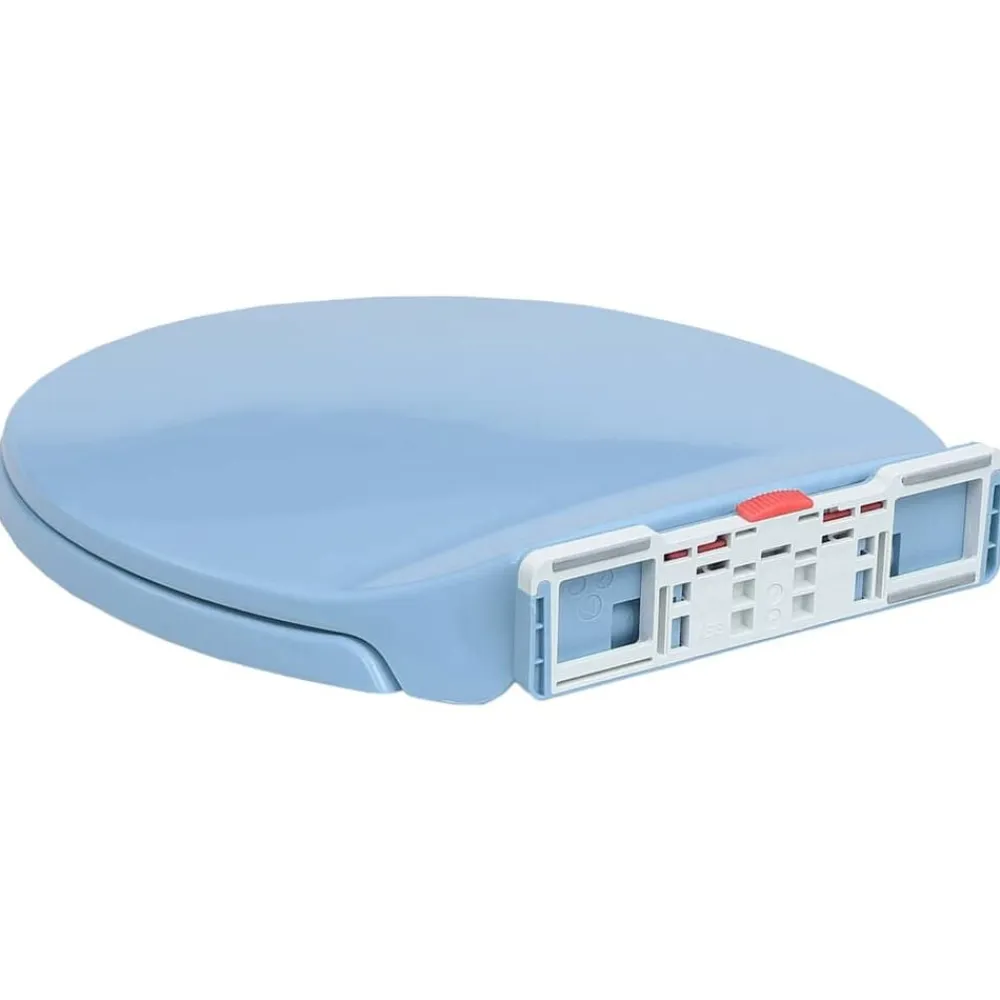 vidaXL Tapa de váter con cierre suave desenganche rápido ovalada Azul Discount