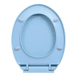 vidaXL Tapa de váter con cierre suave desenganche rápido ovalada Azul Discount