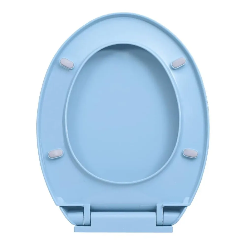 vidaXL Tapa de váter con cierre suave desenganche rápido ovalada Azul Discount