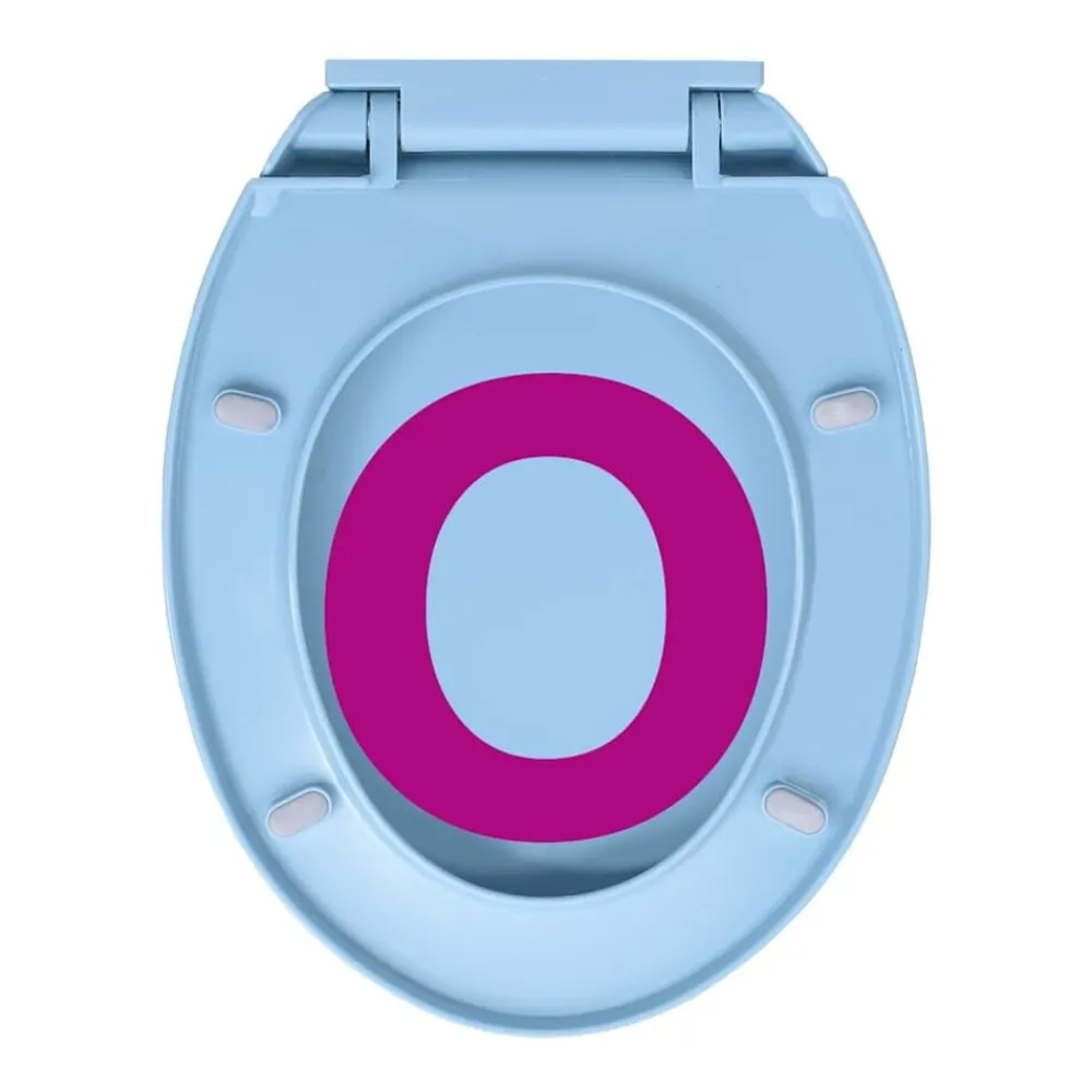 vidaXL Tapa de váter con cierre suave desenganche rápido ovalada Azul Discount