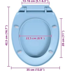 vidaXL Tapa de váter con cierre suave desenganche rápido ovalada Azul Discount