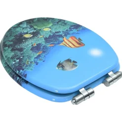 vidaXL Fontanería-Tapa de váter WC de cierre suave MDF diseño fondo submarino