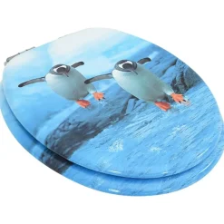 vidaXL Tapa de váter WC de cierre suave MDF diseño de pingüinos Sale