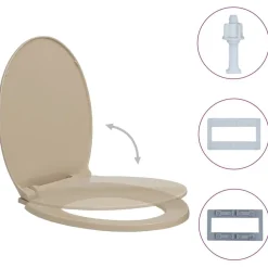 vidaXL Fontanería-Tapa y asiento de váter con cierre suave ovalada