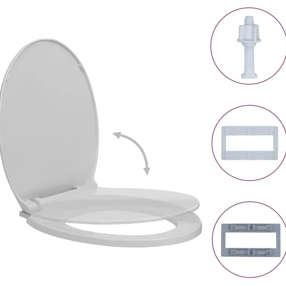 vidaXL Fontanería-Tapa y asiento de váter con cierre suave ovalada