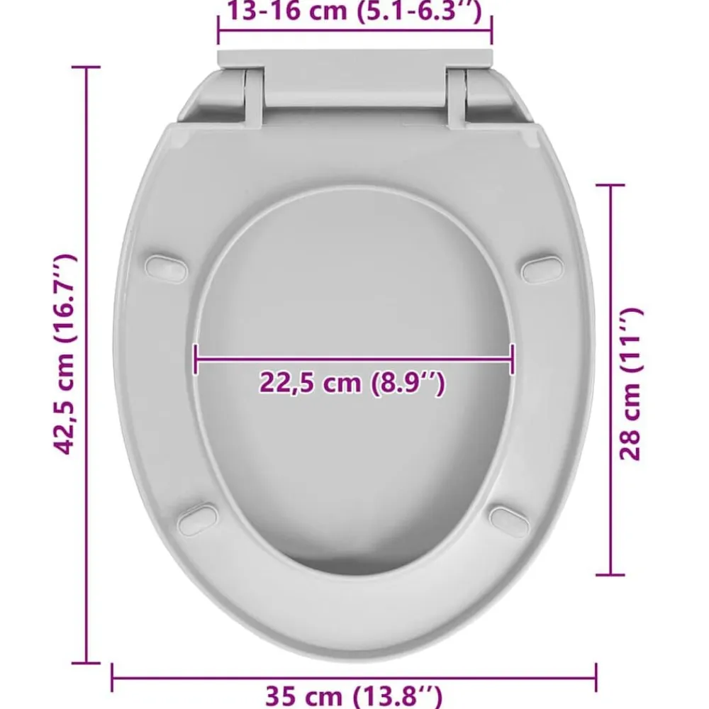 vidaXL Fontanería-Tapa y asiento de váter con cierre suave ovalada