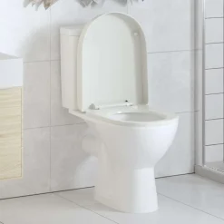 vidaXL Tapa y asiento de váter con cierre suave cuadrado blanco Best