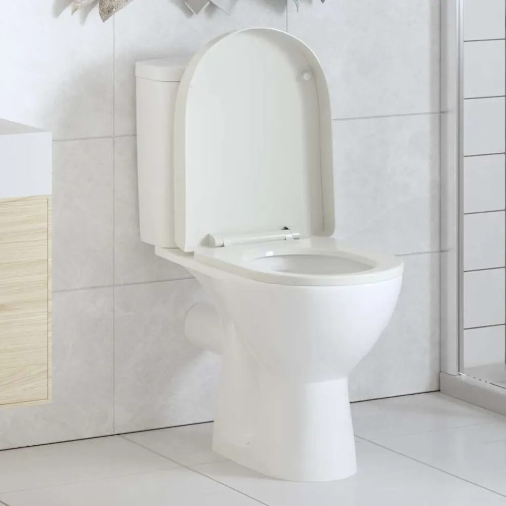 vidaXL Tapa y asiento de váter con cierre suave cuadrado blanco Best