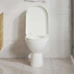vidaXL Tapa y asiento de váter con cierre suave cuadrado blanco Best