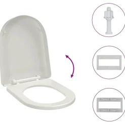 vidaXL Tapa y asiento de váter con cierre suave cuadrado blanco Best