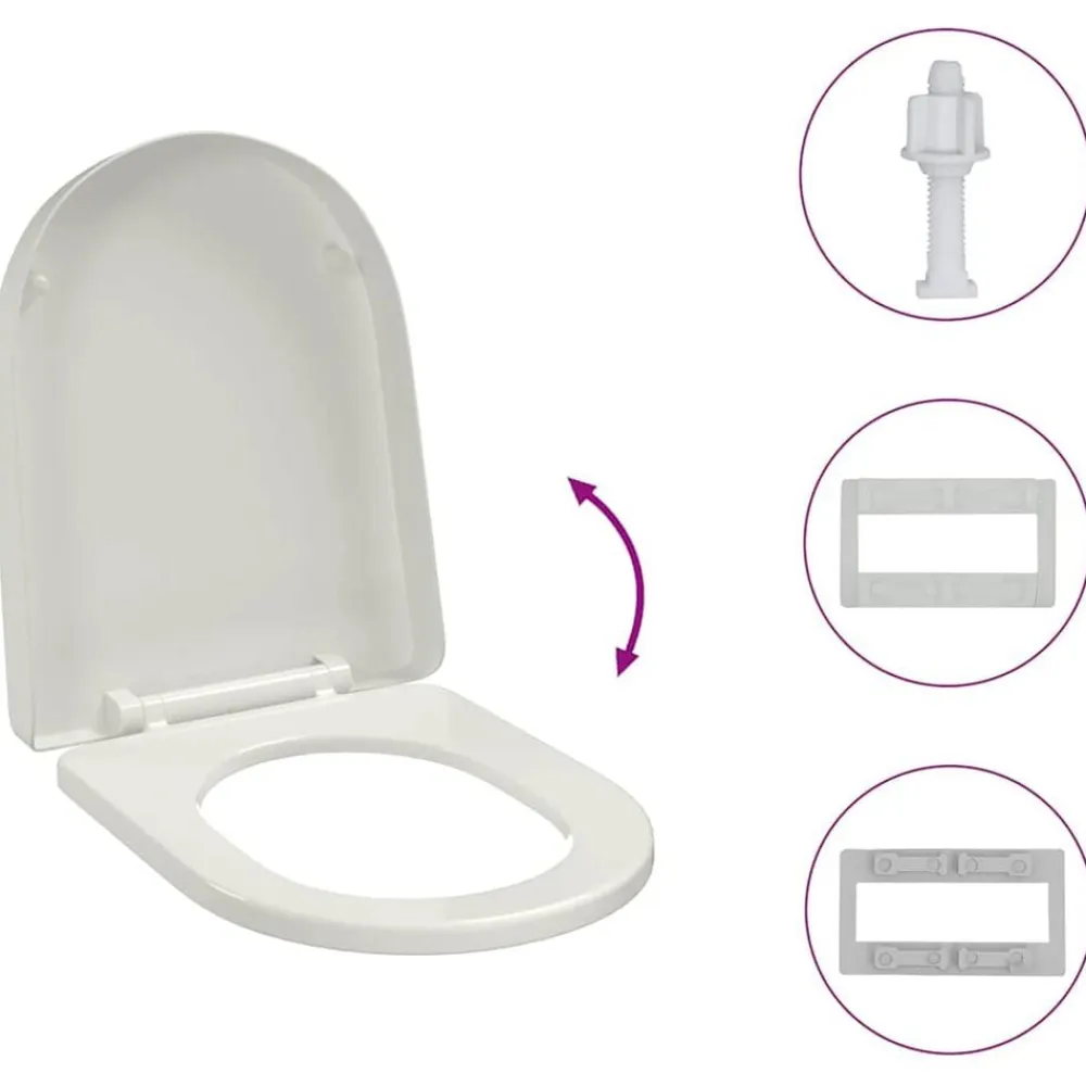 vidaXL Tapa y asiento de váter con cierre suave cuadrado blanco Best