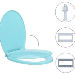 vidaXL Tapa y asiento de váter con cierre suave ovalada Verde Discount