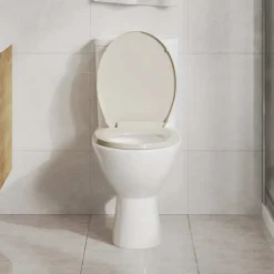vidaXL Fontanería-Tapa y asiento de váter cierre suave ovalada color