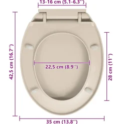 vidaXL Fontanería-Tapa y asiento de váter cierre suave ovalada color