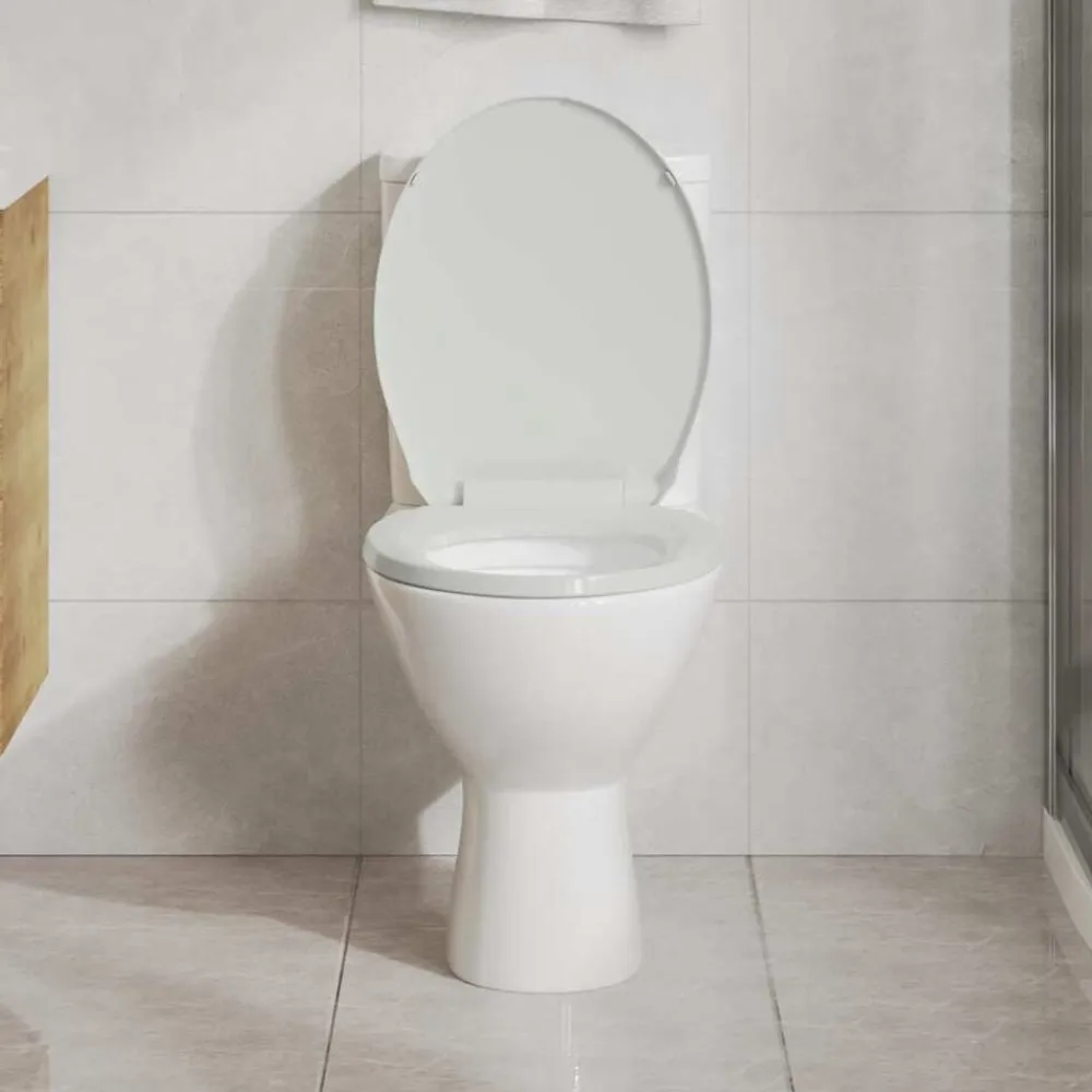 vidaXL Tapa y asiento de váter con cierre suave ovalado blanco Online