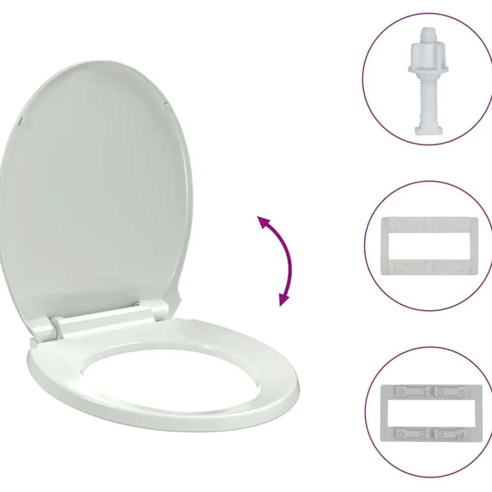 vidaXL Tapa y asiento de váter con cierre suave ovalado blanco Online