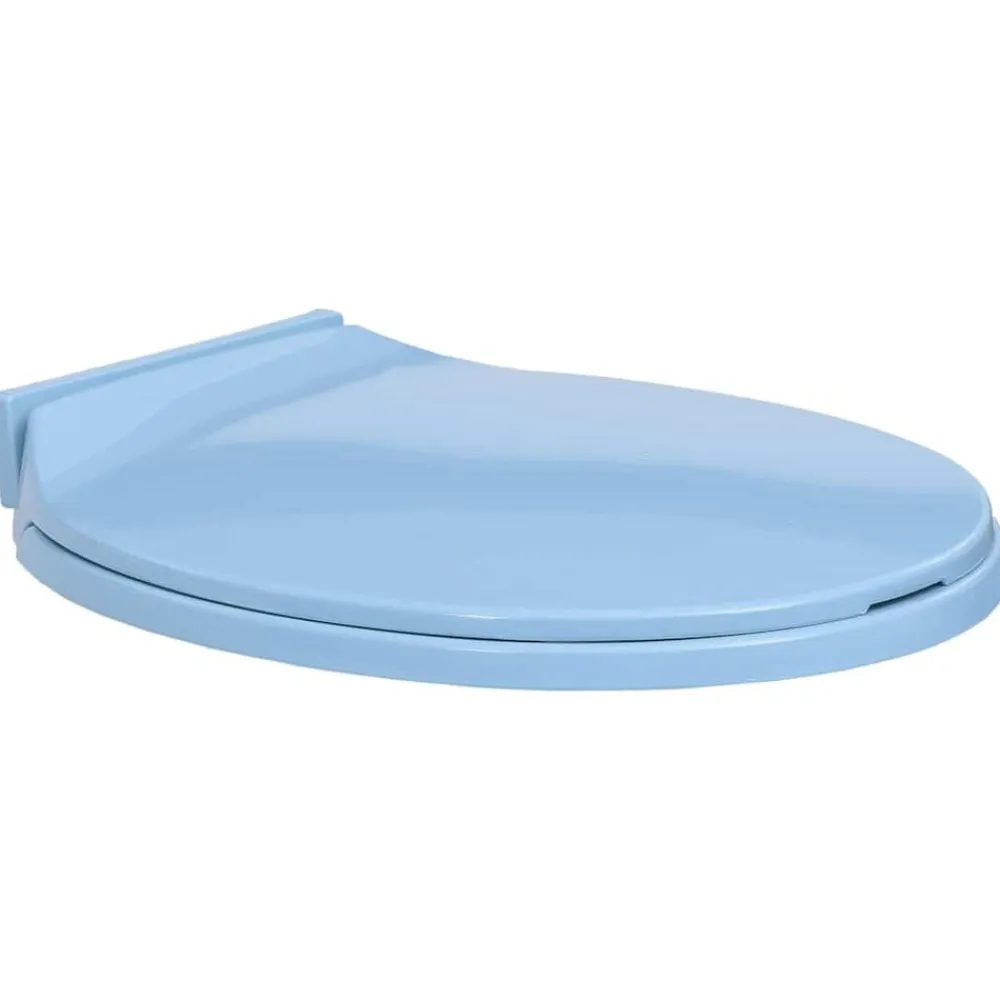 vidaXL Tapa y asiento de váter con cierre suave ovalada Azul Clearance