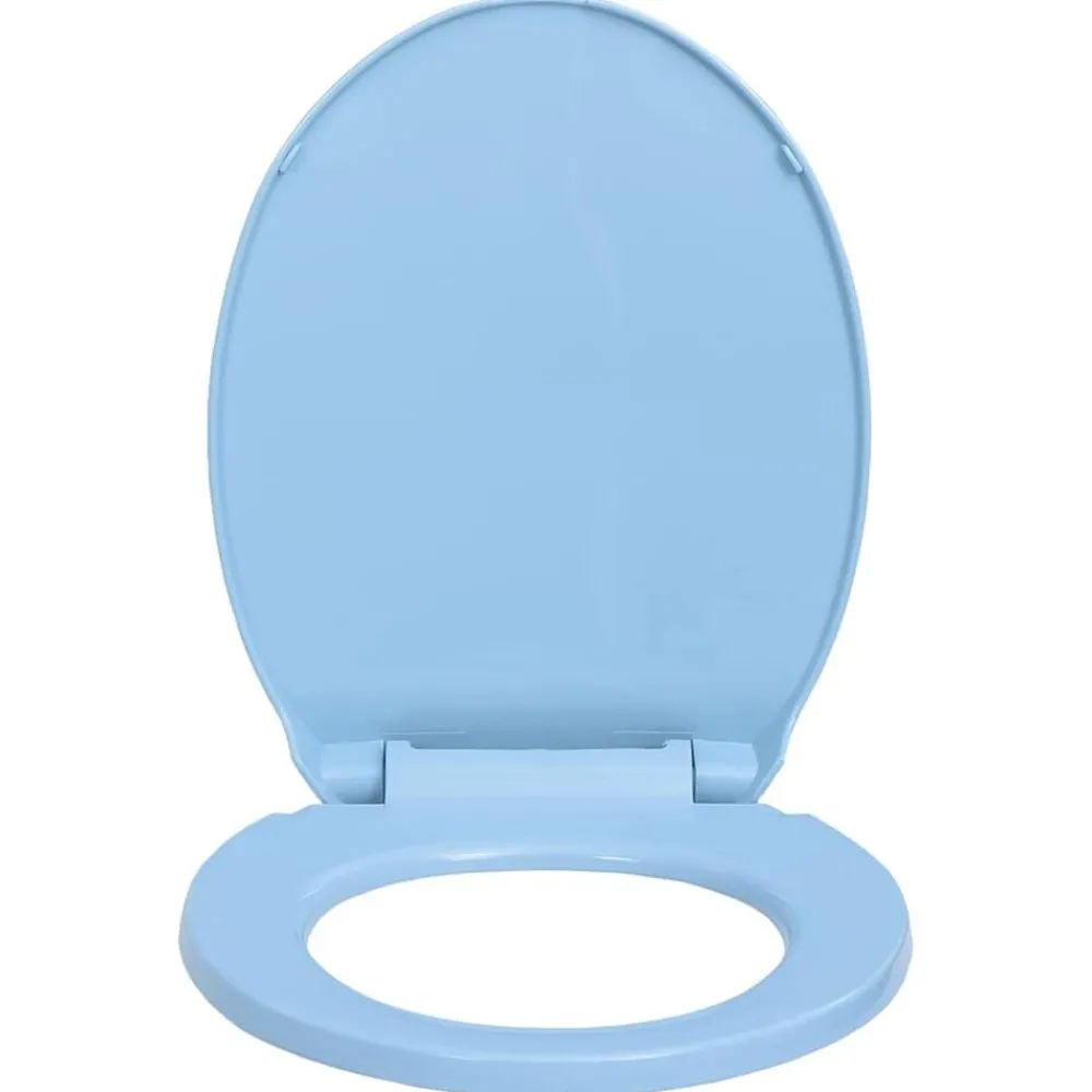 vidaXL Tapa y asiento de váter con cierre suave ovalada Azul Clearance