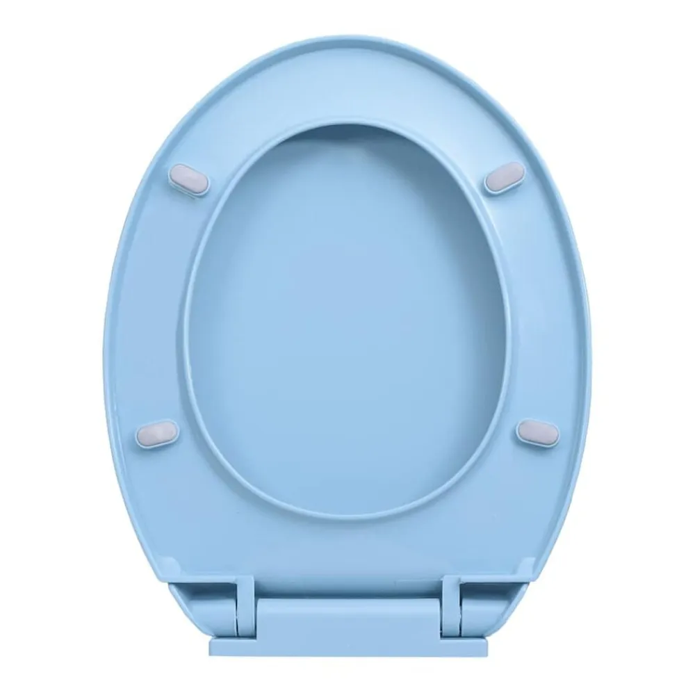 vidaXL Tapa y asiento de váter con cierre suave ovalada Azul Clearance
