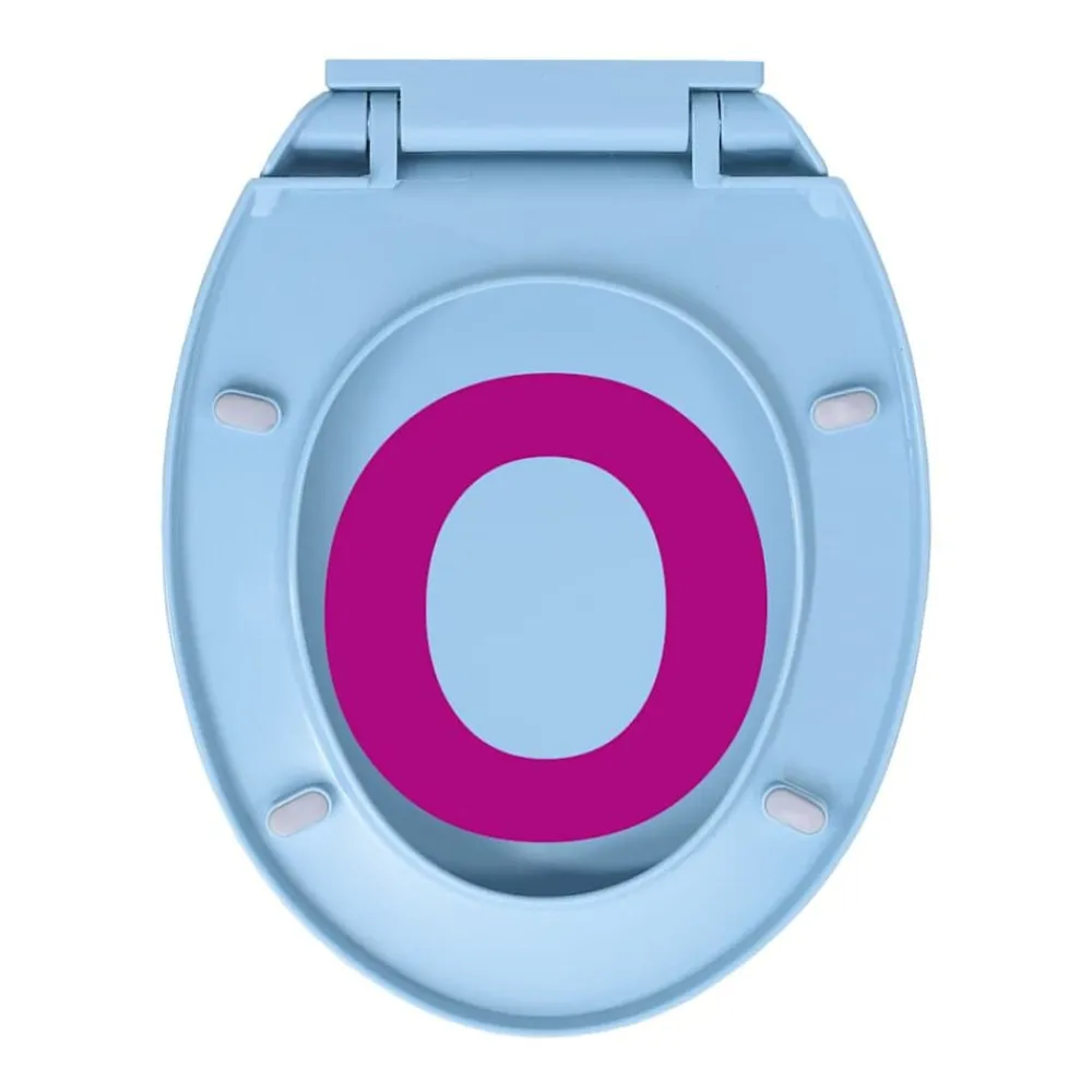 vidaXL Tapa y asiento de váter con cierre suave ovalada Azul Clearance