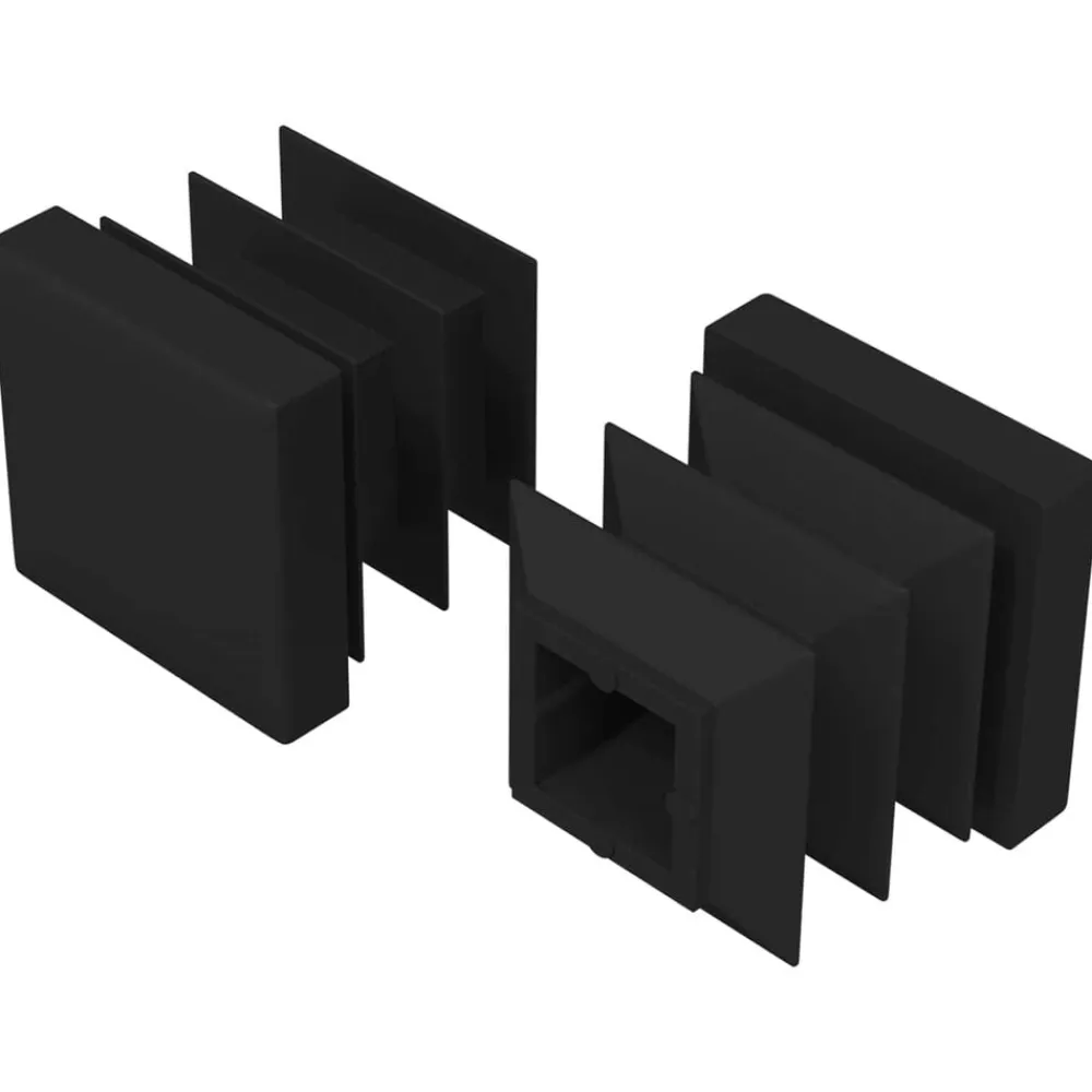 vidaXL Tapas de Finalización 2 pcs Negro 15 x 15 x 15 mm PP Clearance