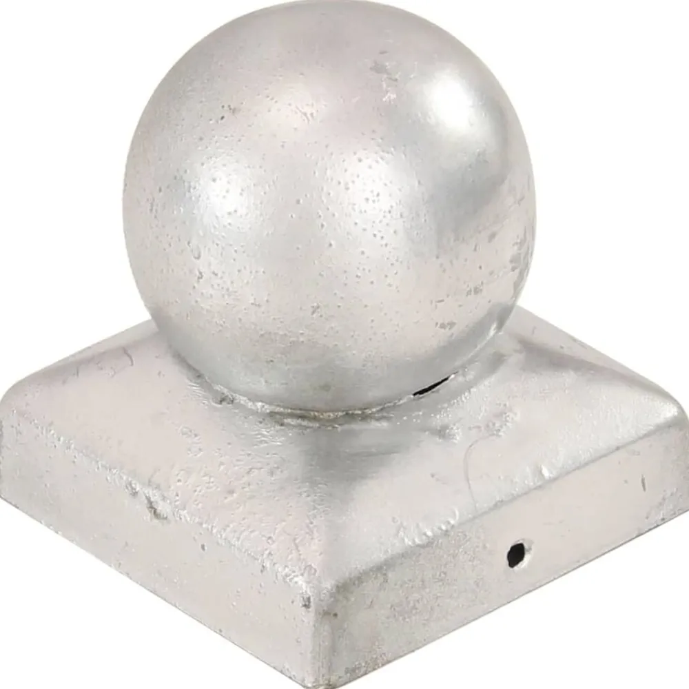 vidaXL Tapas para postes 6 uds metal galvanizado globo final 71x71 mm New