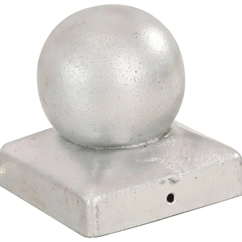 vidaXL Tapas para postes 6 uds metal galvanizado globo final 71x71 mm New
