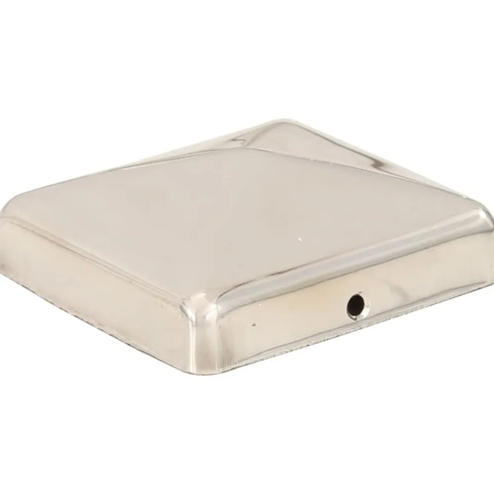 vidaXL Vallas De Jardín-Tapas piramidales postes valla 6 uds acero inoxidable 71x71 mm