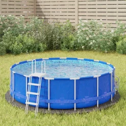 vidaXL Tapiz de suelo piscina geotextil de poliéster gris claro Ø244cm Discount
