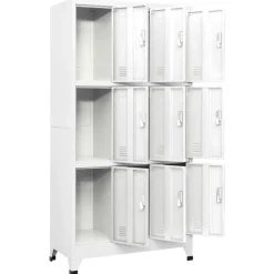 vidaXL Taquilla con 9 compartimentos acero 90x45x180 cm Gris Best