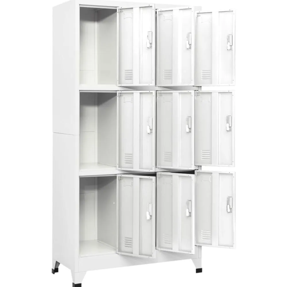 vidaXL Taquilla con 9 compartimentos acero 90x45x180 cm Gris Best