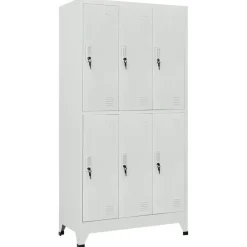 vidaXL Armarios Y Almacenamiento-Taquilla con 6 compartimentos acero 90x45x180 cm