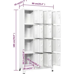 vidaXL Armarios Y Almacenamiento-Taquilla con 12 compartimentos 90x45x180 cm