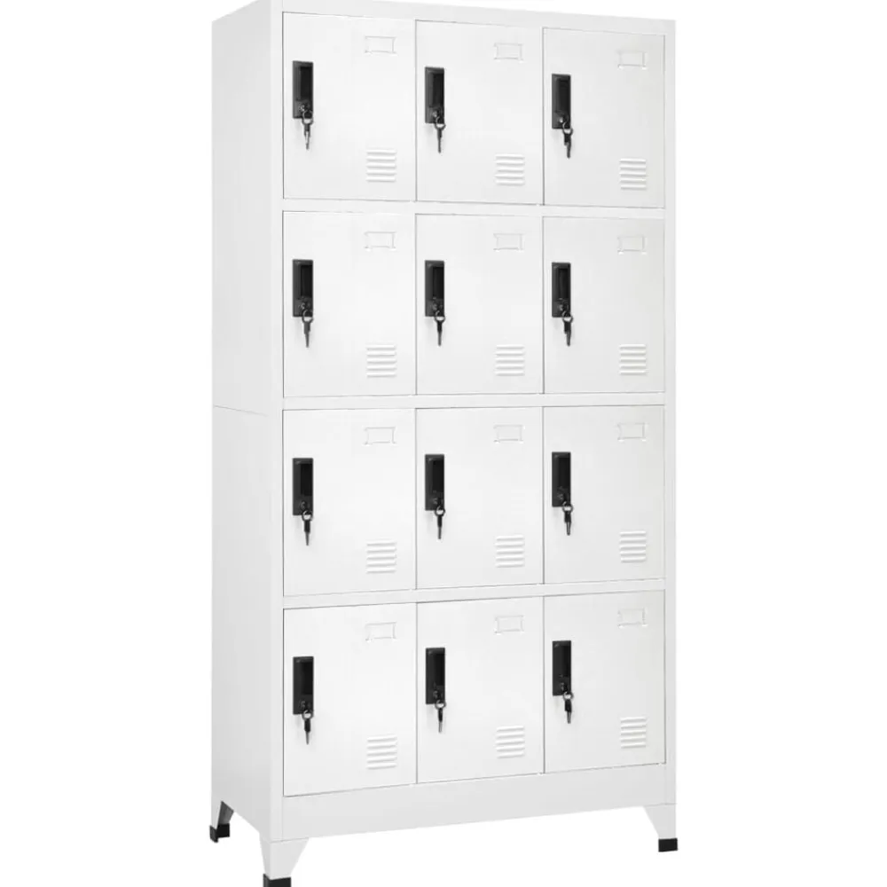 vidaXL Taquilla de acero 90x45x180 cm Blanco Hot