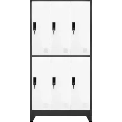 vidaXL Taquilla de acero gris 90x45x180 cm Antracita y blanco New