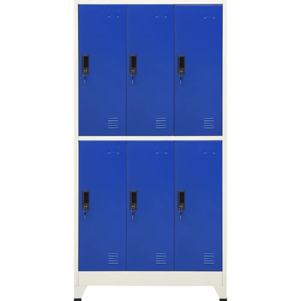 vidaXL Taquilla de acero 90x45x180 cm Gris y azul Discount
