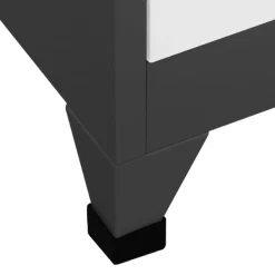 vidaXL Taquilla de acero gris 90x45x180 cm Antracita y blanco Discount