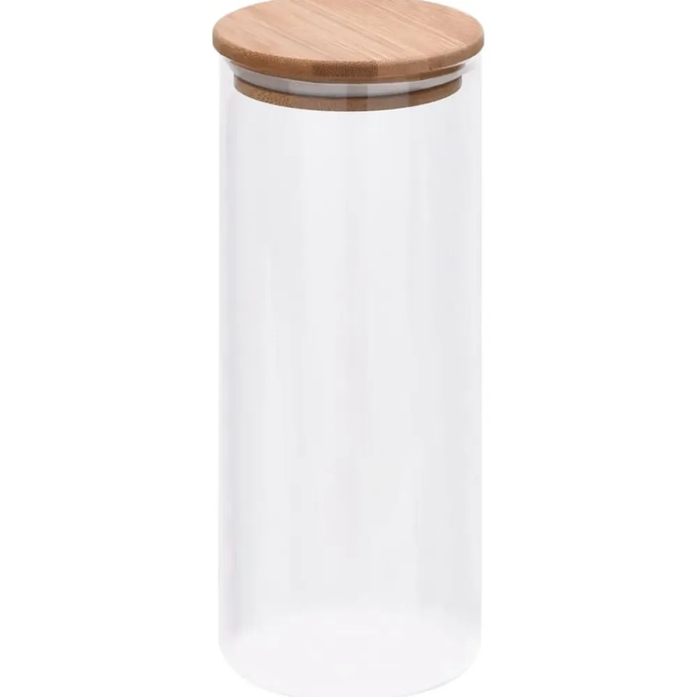 vidaXL Tarros de almacenaje con tapa de bambú 6 unidades 1000 ml Sale