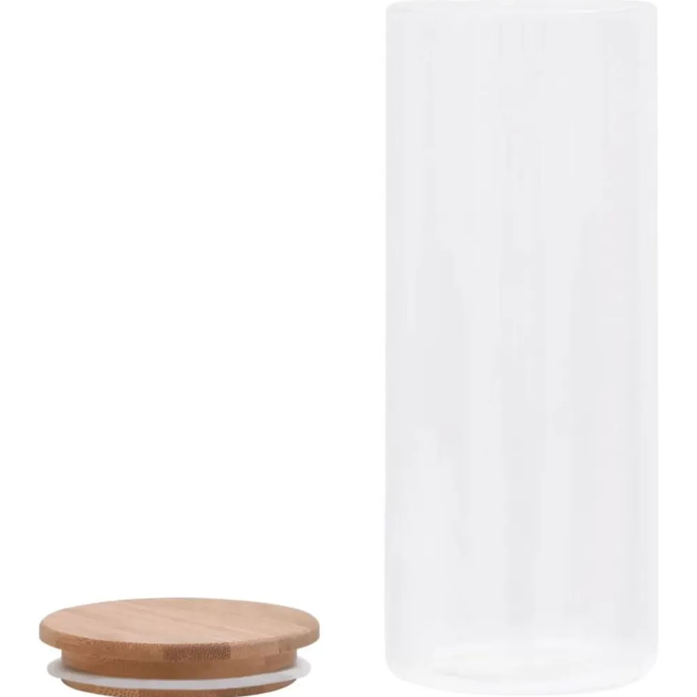 vidaXL Tarros de almacenaje con tapa de bambú 6 unidades 1000 ml Sale