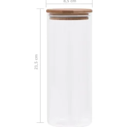 vidaXL Tarros de almacenaje con tapa de bambú 6 unidades 1000 ml Sale