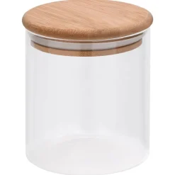 vidaXL Cocina Y Comedor-Tarros de almacenaje con tapa de bambú 6 unidades 600 ml